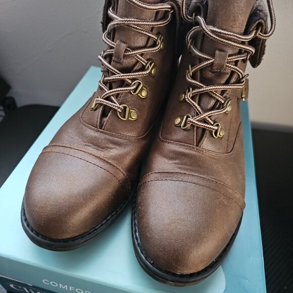 Cliffs by White Mountain Boots Womens 10 M Daley Ankle Bootie Lace Up Comfort - Picture 7 of 10